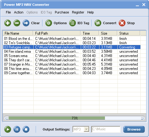 Power MP3 WAV Converter Screenshot
